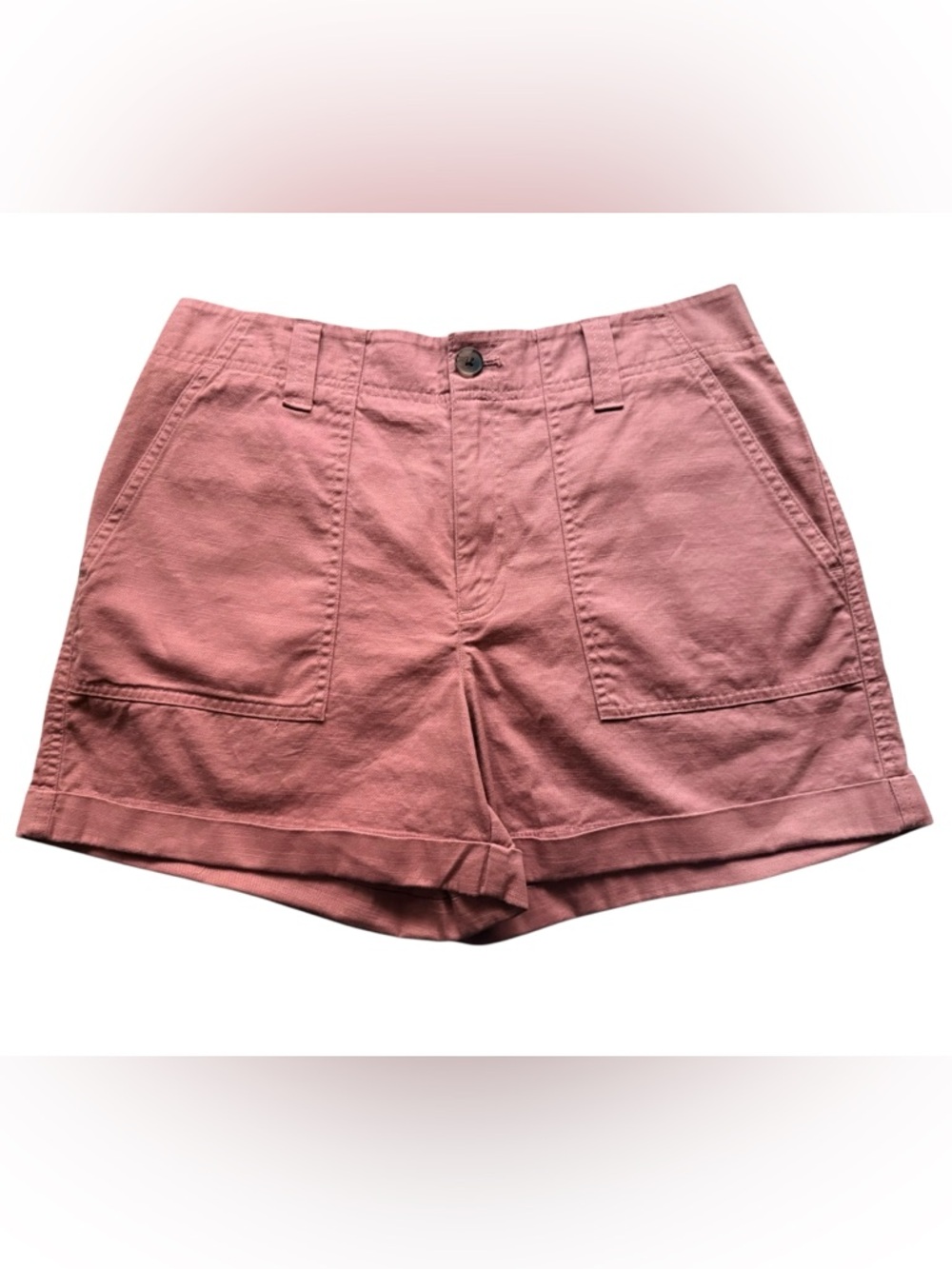 LOFT High Rise Utility Shorts Size 6 Mauve Pink Cuffed Hem 4" Inseam Excellent
